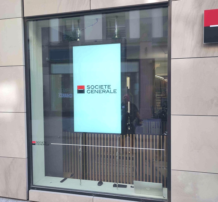 Écran digital société générale fait par MADIC Digital