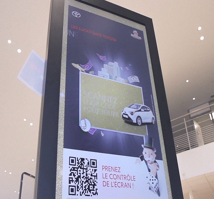 Écran digital Toyota x Monopoly fait par MADIC Digital